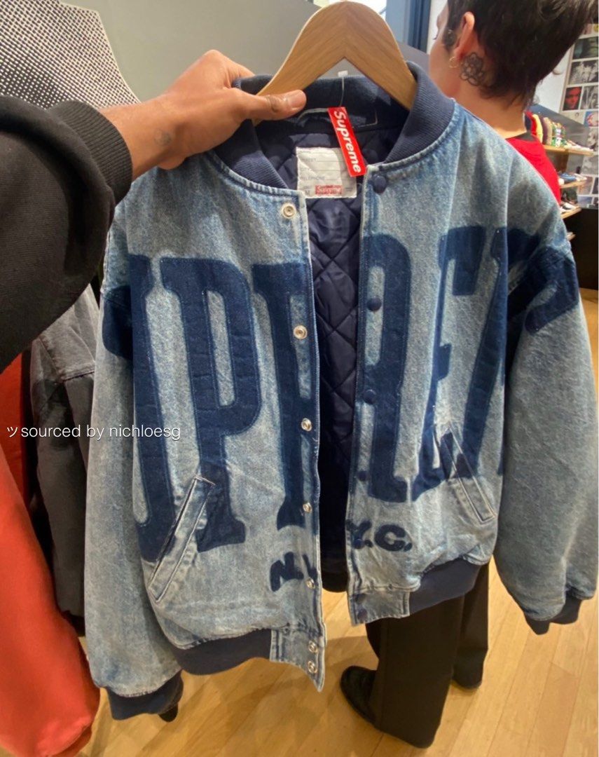 supreme varsity denim jacket