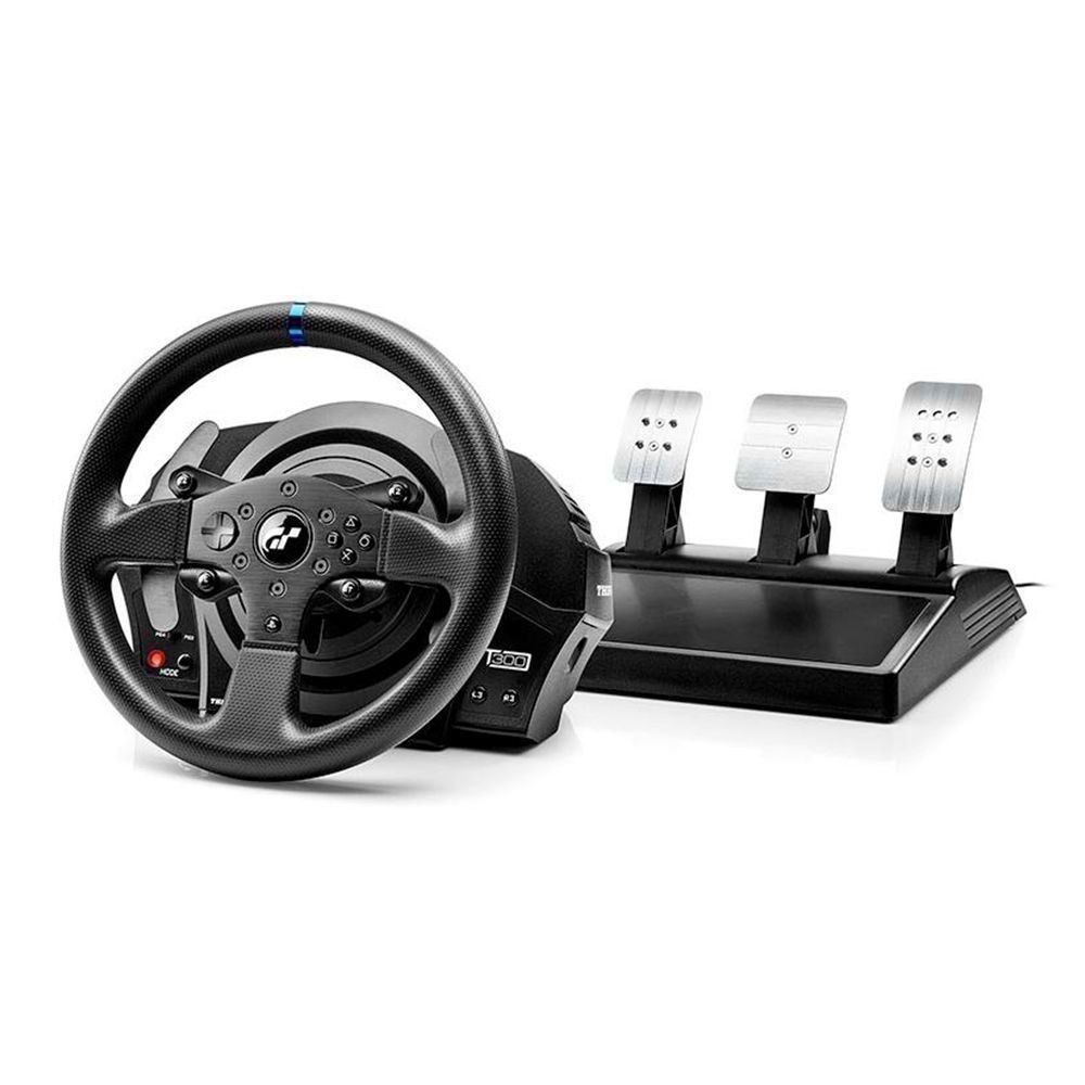 THRUSTMASTER T300 RS GT EDITION RACING WHEEL (PC/PS4/PS5) (Category: Other Accessories) located in San Juan City. Submitted by blueswitchpc (Listing ID 1228360135, Image 1). Description: THRUSTMASTER T300 RS GT EDITION RACING WHEEL (PC/PS4/PS5). KEY FEATURE ● BRUSHLESS MOTOR - Responsive and realistic (25W of power) ● DUAL BELT SYSTEM - Smooth sessions with no dead zones ● MAGNETIC TECHNOLOGY - Unlimited lifespan and optimal precision ● ECOSYSTEM