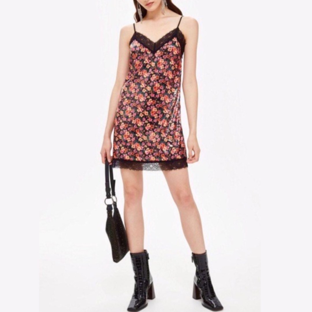 Topshop Floral Sequin Lace Trim Slip Dress in Multicolor, Women's Fashion,  Dresses & Sets, Dresses on Carousell