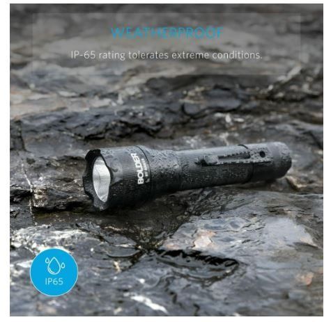 Torchlight Flashlight Bolder LC40, LED Torch Light Rechargeable, IP65 ...