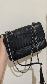 Tory burch fleming chevron black original