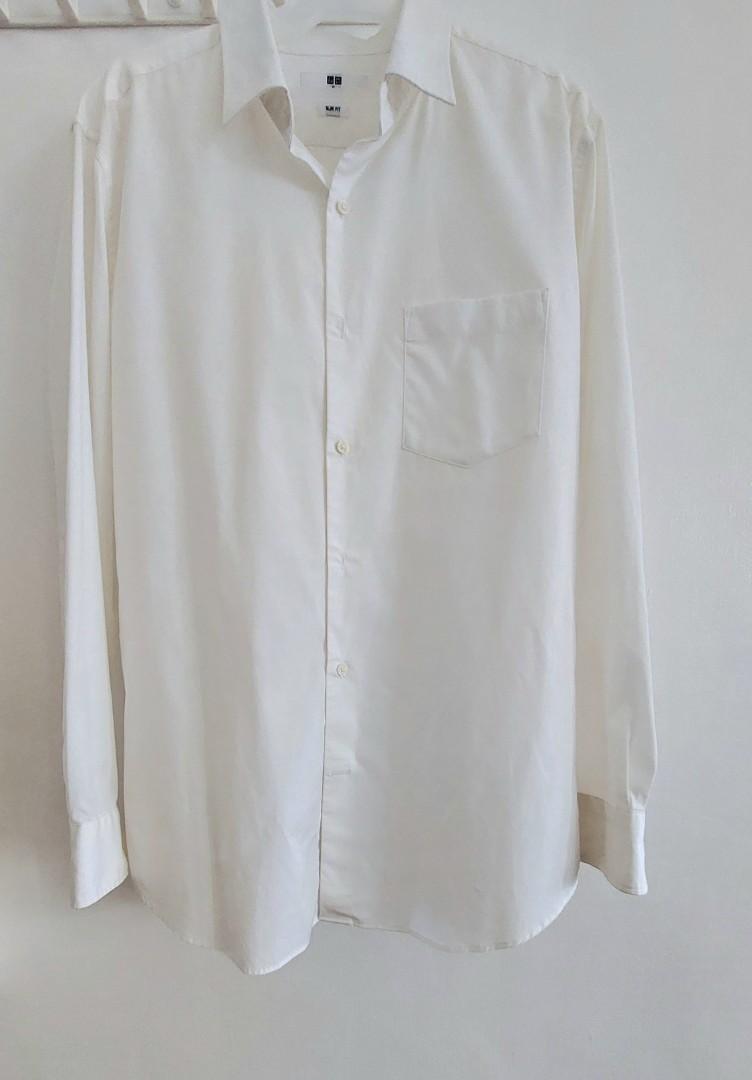Uniqlo Oxford Slim Fit Long Sleeves White on Carousell
