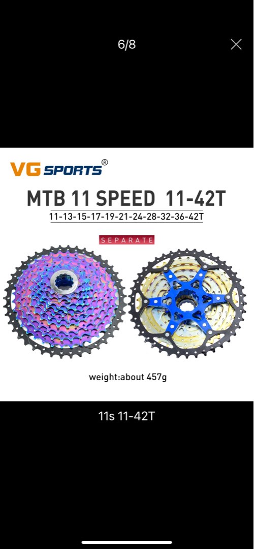 VG Sports 8s/9s/10s/11s/12s 40T 42T 46T 50T Pignone per VG Sports 8s/9s/10s/11s/12s 40T 42T 46T 50T Pignone per