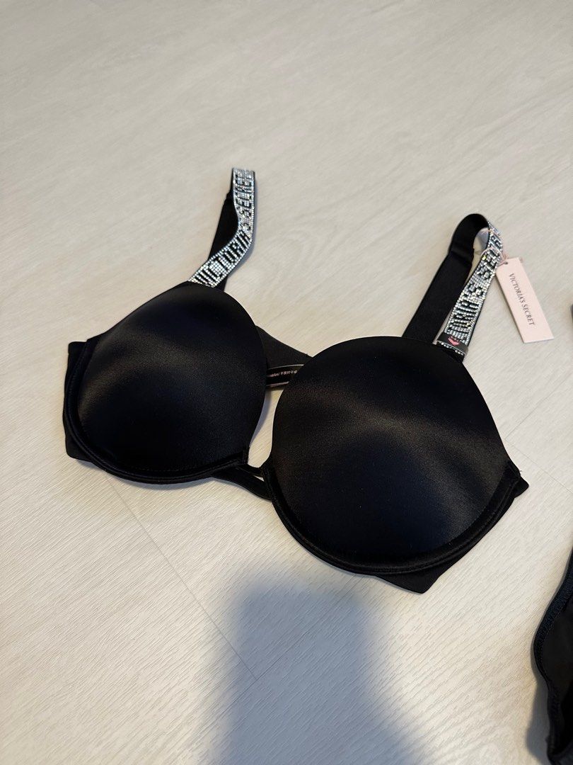 Victoria's Secret Shine Bra & Bikini Set Black, Women's Fashion, New  Undergarments & Loungewear on Carousell
