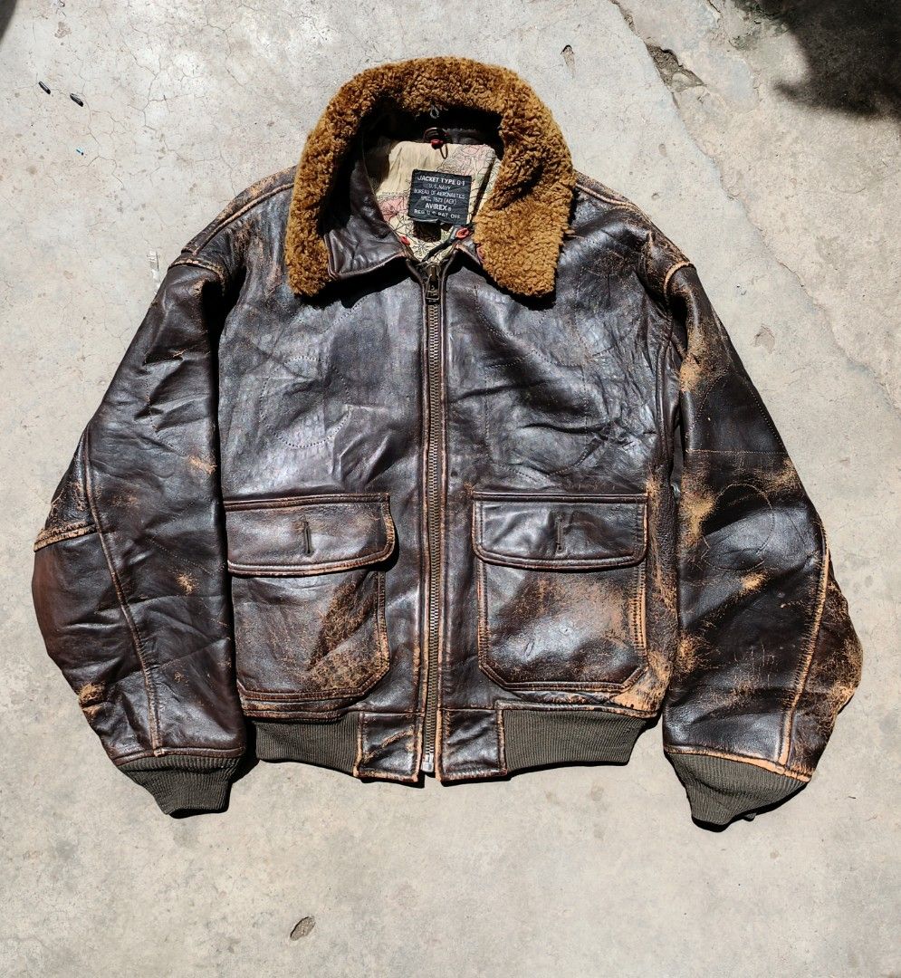 Avirex fly top leather jacket