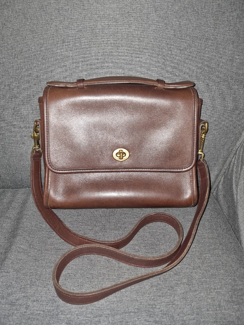 Vintage Coach Court Bag (Brown), Luxury, Bags & Wallets on Carousell