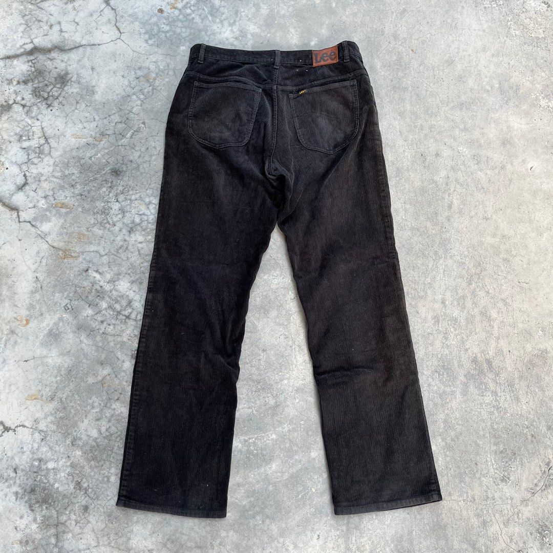 Vintage Lee corduroy pants, made in England, men's size W34. cotton black type Vintage Second Hand main image 0