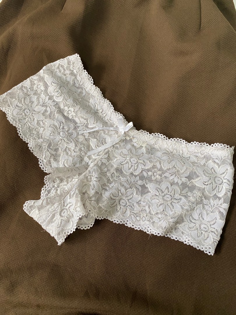 White lace bootleg underwear on Carousell