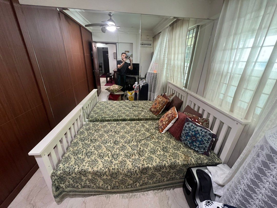 Wooden Bed frame (Single), Furniture & Home Living, Furniture, Bed