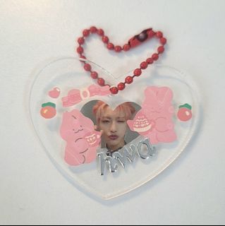 wts ateez seonghwa decorated acrylic keychain pc guka plate pink theme