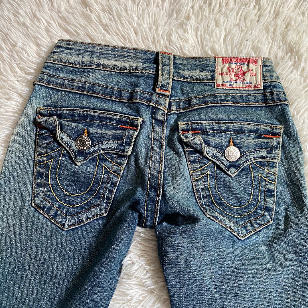 Y2K TRUE RELIGION Low Waisted Flared Jeans (XS/S)