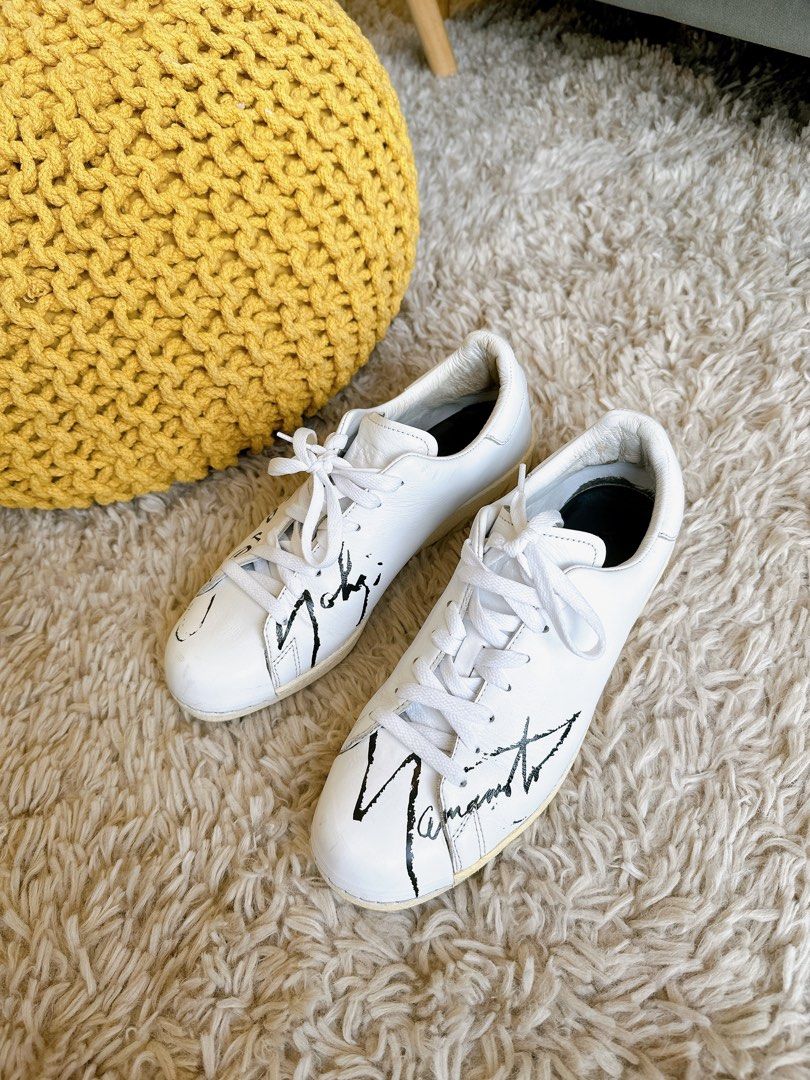 Y 3 White Graffiti Sneakers Men s Fashion Footwear Sneakers