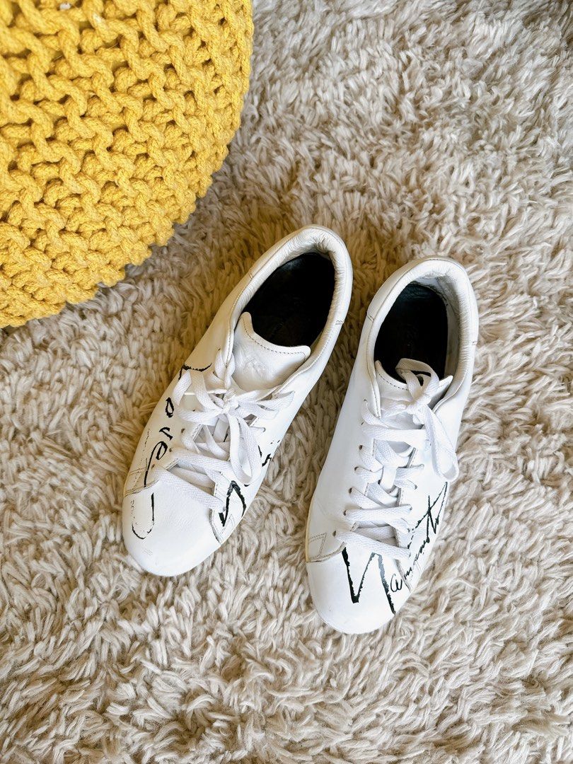 Y 3 White Graffiti Sneakers Men s Fashion Footwear Sneakers