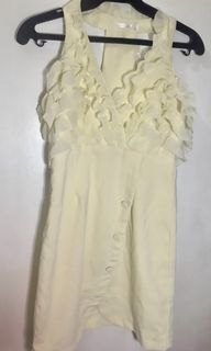 Y back Dress with sheer ruffles