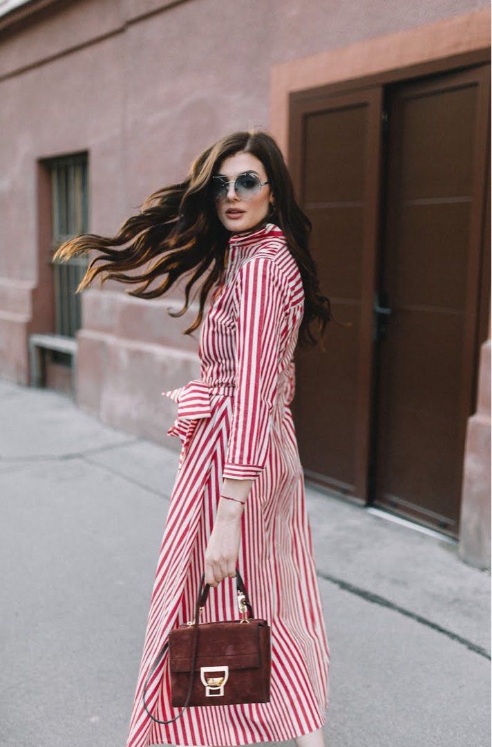 Zara Red Striped Shirt Dress XS Women s Fashion Dresses Sets