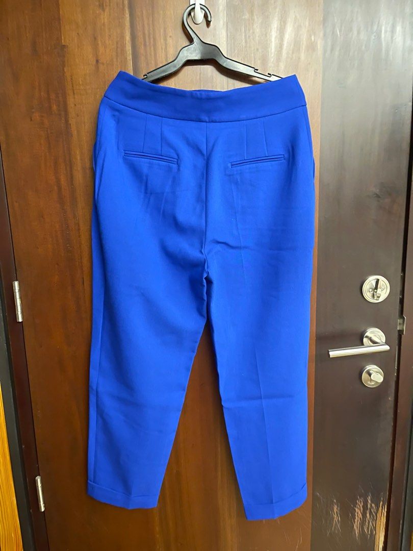 Royal blue trousers zara on sale