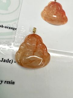 🈹清貨大減價🟥附香港證書🟩天然翡翠🅰️玉👈高冰紅翡18k金扣頭笑臉佛公吊墜64203087335683110