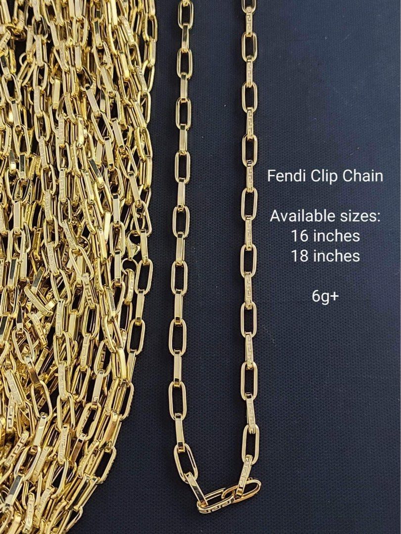 18k Gold fendi clip chain 16 18 available 3350 g Women s Fashion Jewelry Organizers Necklaces on Carousell