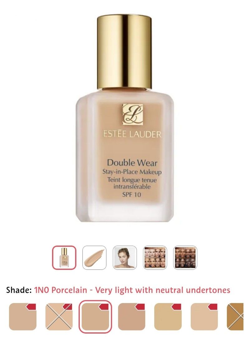 1N0 Porcelain Estee Lauder Double Wear Foundation, Beauty & Personal ...