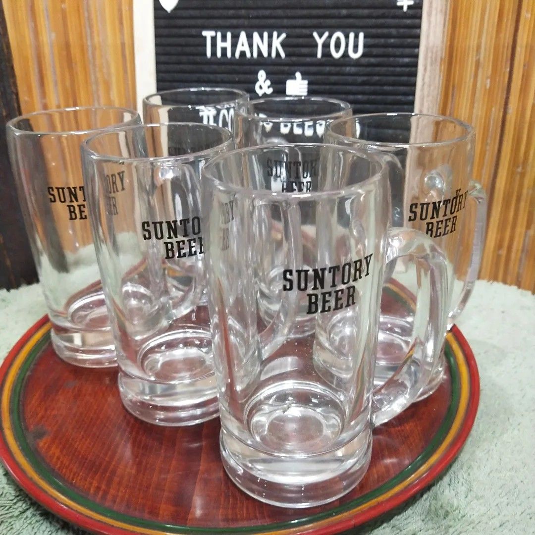 6pcs Big Sapporo Suntory Beer Mugs (Category: Water Bottles & Tumblers) located in Malolos. Submitted by jestrelita (Listing ID 1228402209, Image 2). Description: 6pcs Big Sapporo Suntory Beer Mugs P850 all - P160 per piece - tall and thick glass beer mugs - good condition 🇯🇵🏯👘👺🗾🍱🎎🍜🍙.
