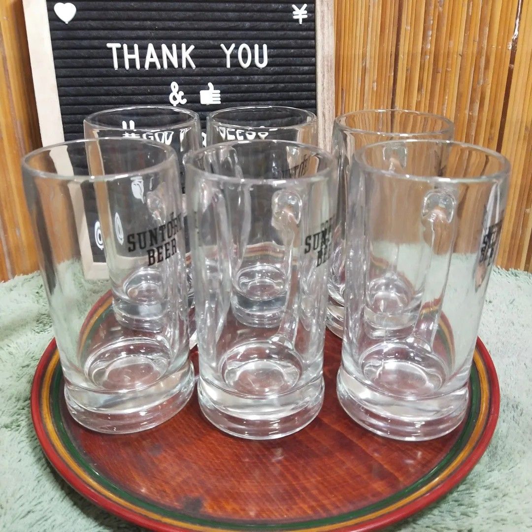 6pcs Big Sapporo Suntory Beer Mugs (Category: Water Bottles & Tumblers) located in Malolos. Submitted by jestrelita (Listing ID 1228402209, Image 1). Description: 6pcs Big Sapporo Suntory Beer Mugs P850 all - P160 per piece - tall and thick glass beer mugs - good condition 🇯🇵🏯👘👺🗾🍱🎎🍜🍙.