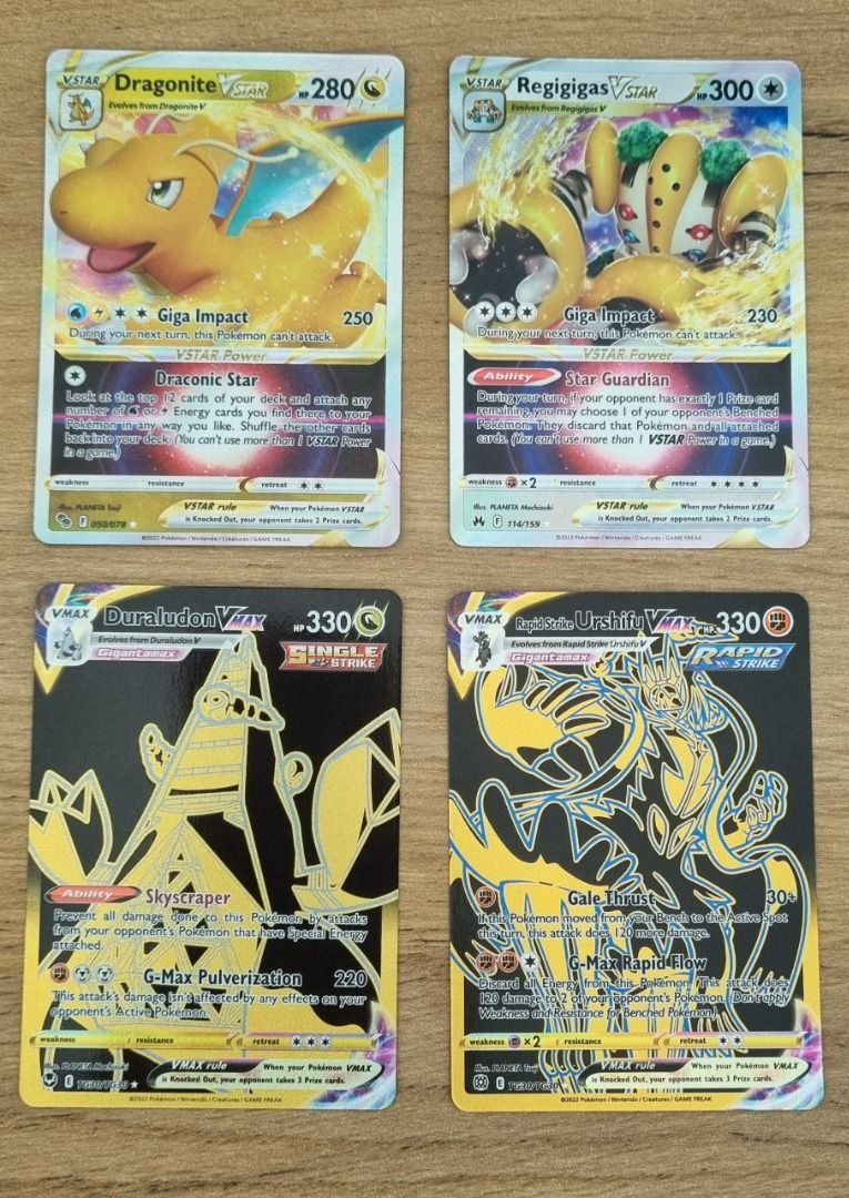 Pokemon Cards  Dragonite VSTAR - 050/078 / Regigigas VSTAR - 114/159 /  Duraludon VMAX - TG30/TG30 / Rapid Strike