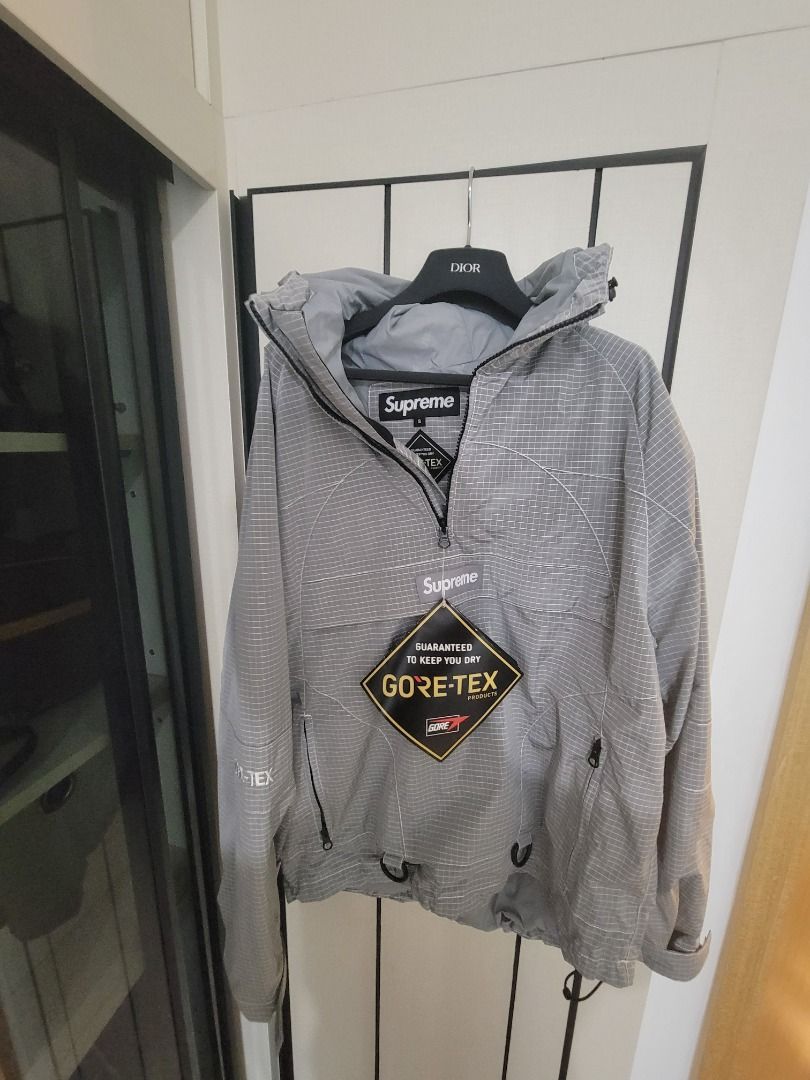 全新Supreme FW19 Gore-tex Contrast Stitch Anorak S Silver 可小議