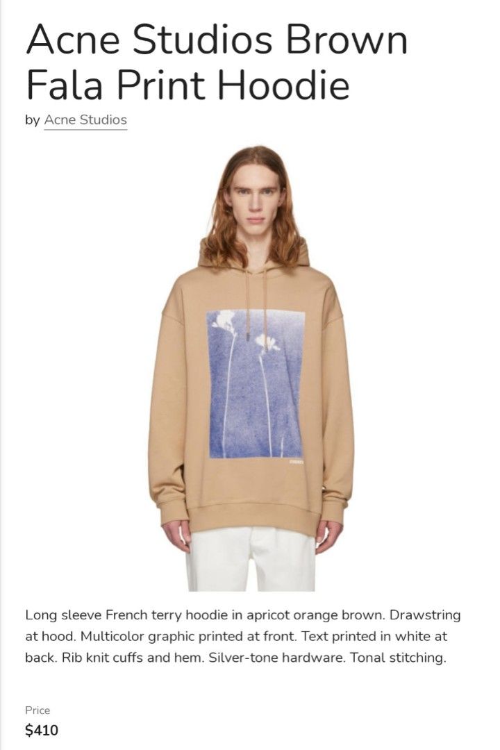 Acne studios fala hoodie clearance