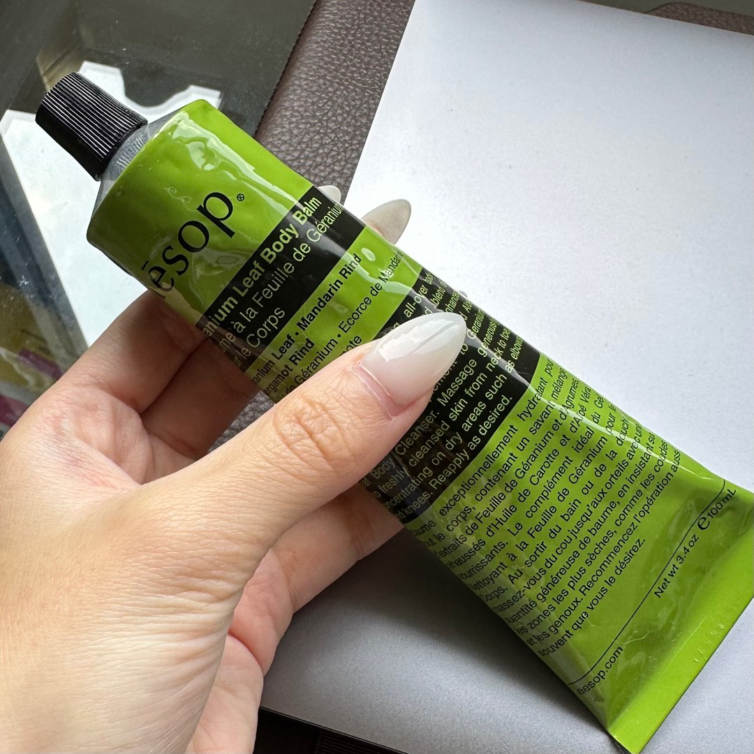 aesop; geranium leaf body balm, Beauty & Personal Care, Hands & Nails on Carousell