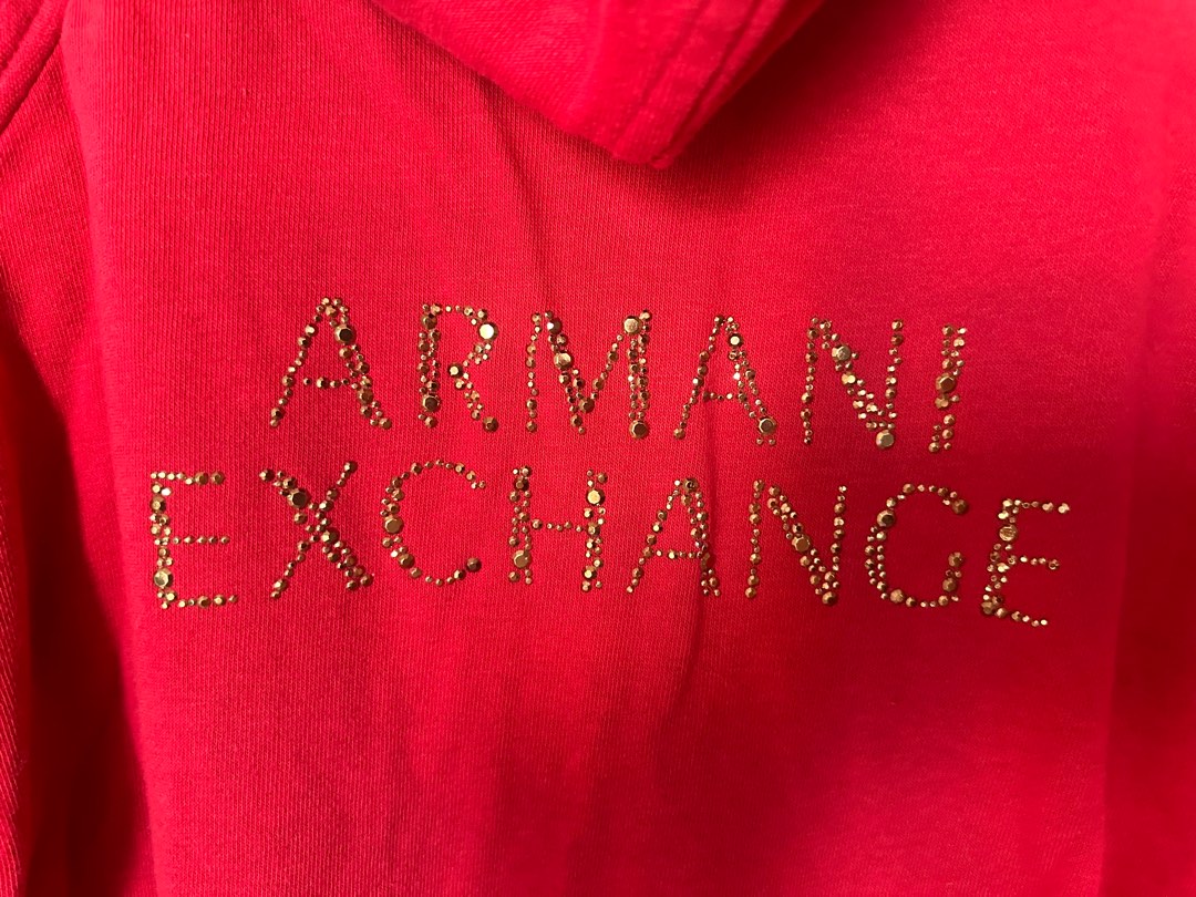 Armani Exchange red hoodie jacket, Women's Fashion, Coats, Jackets and