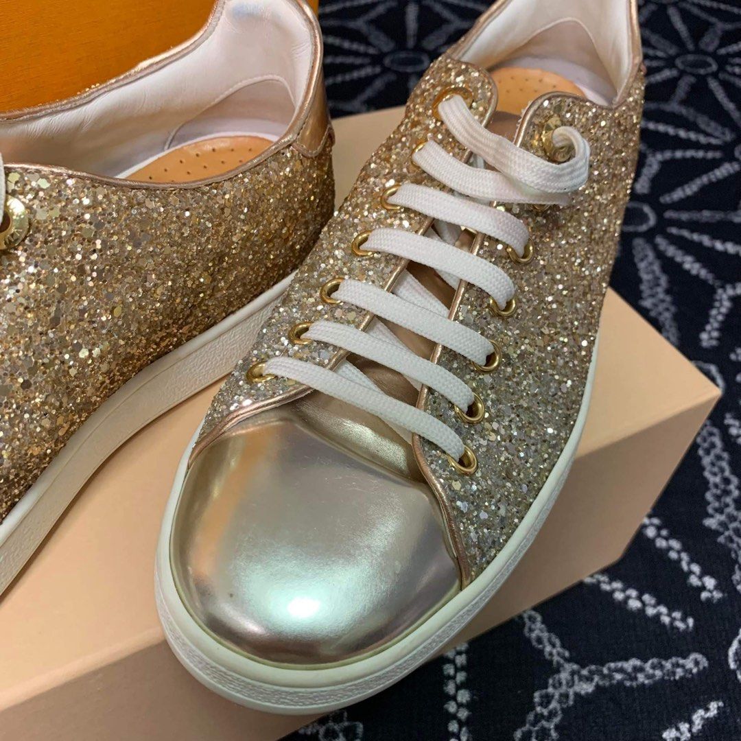 Louis Vuitton Women's Beautiful Authentic Glitter Frontrow Shoes Size 38.5