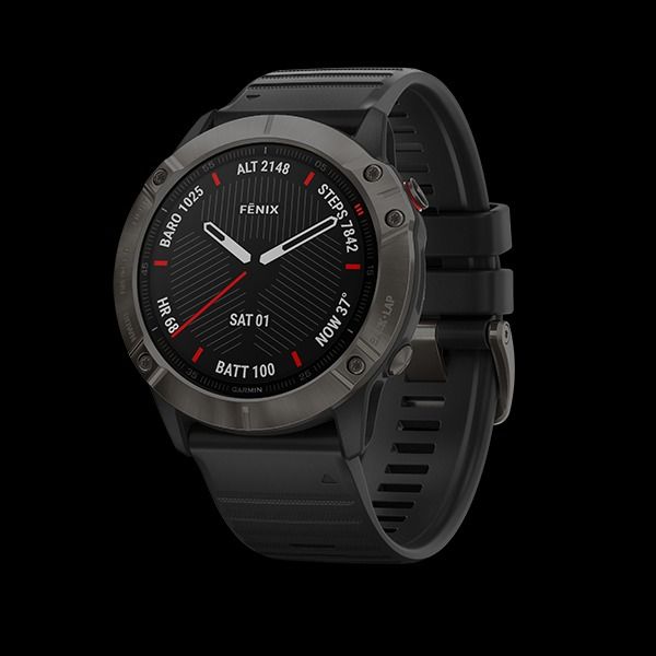  Garmin fenix 6 Sapphire, Premium Multisport GPS Watch, Features  Mapping, Music, Grade-Adjusted Pace Guidance and Pulse Ox Sensors, Carbon  Gray DLC with Black Band : Electronics