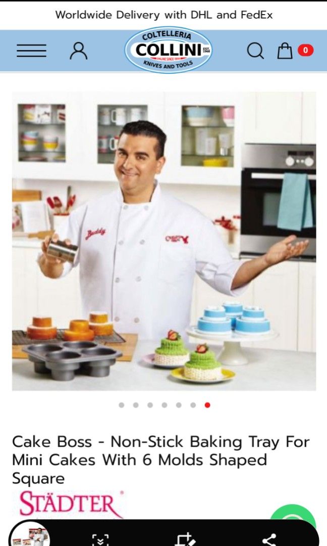 CAKE BOSS Non stick Mini Cake Baking Tray (Category: Bakeware) located in Santa Rosa. Submitted by fairygalesclothestation25 (Listing ID 1228514595, Image 3). Description: used once authentic Cake boss baking tray from US.