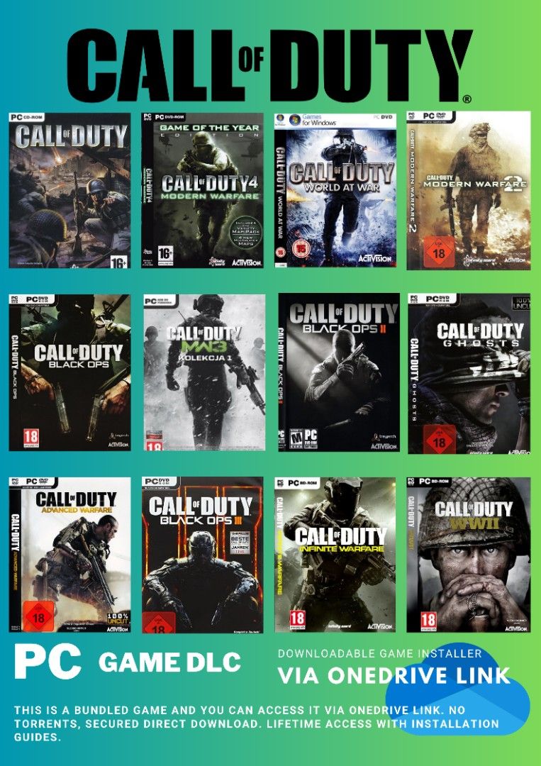 Call of Duty | Game Bundle| Direct Download via OneDrive, Video Gaming ...