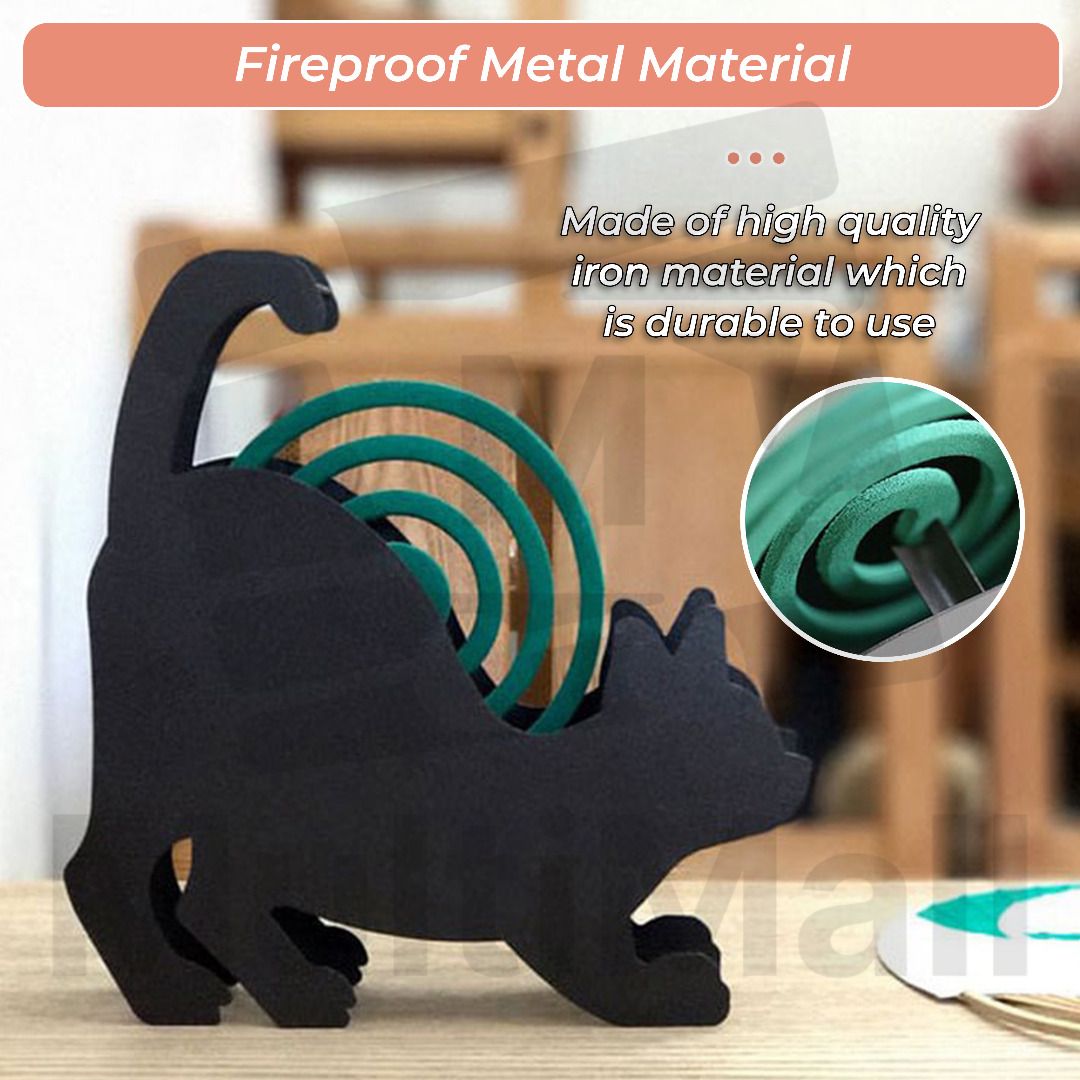 Cat ABlack Squat Cat Mosquito Coil Holder Mosquito Coil Case