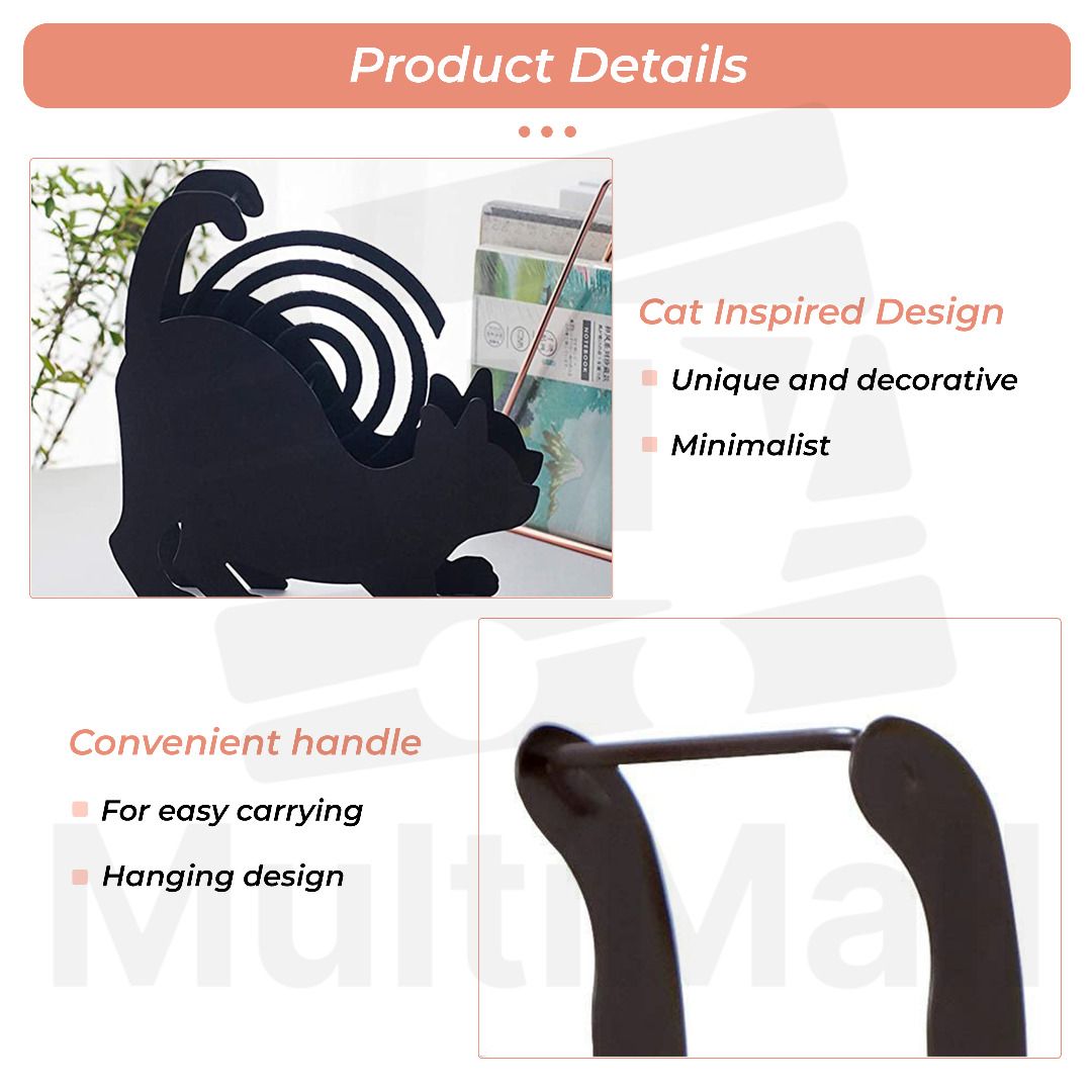 Cat ABlack Squat Cat Mosquito Coil Holder Mosquito Coil Case