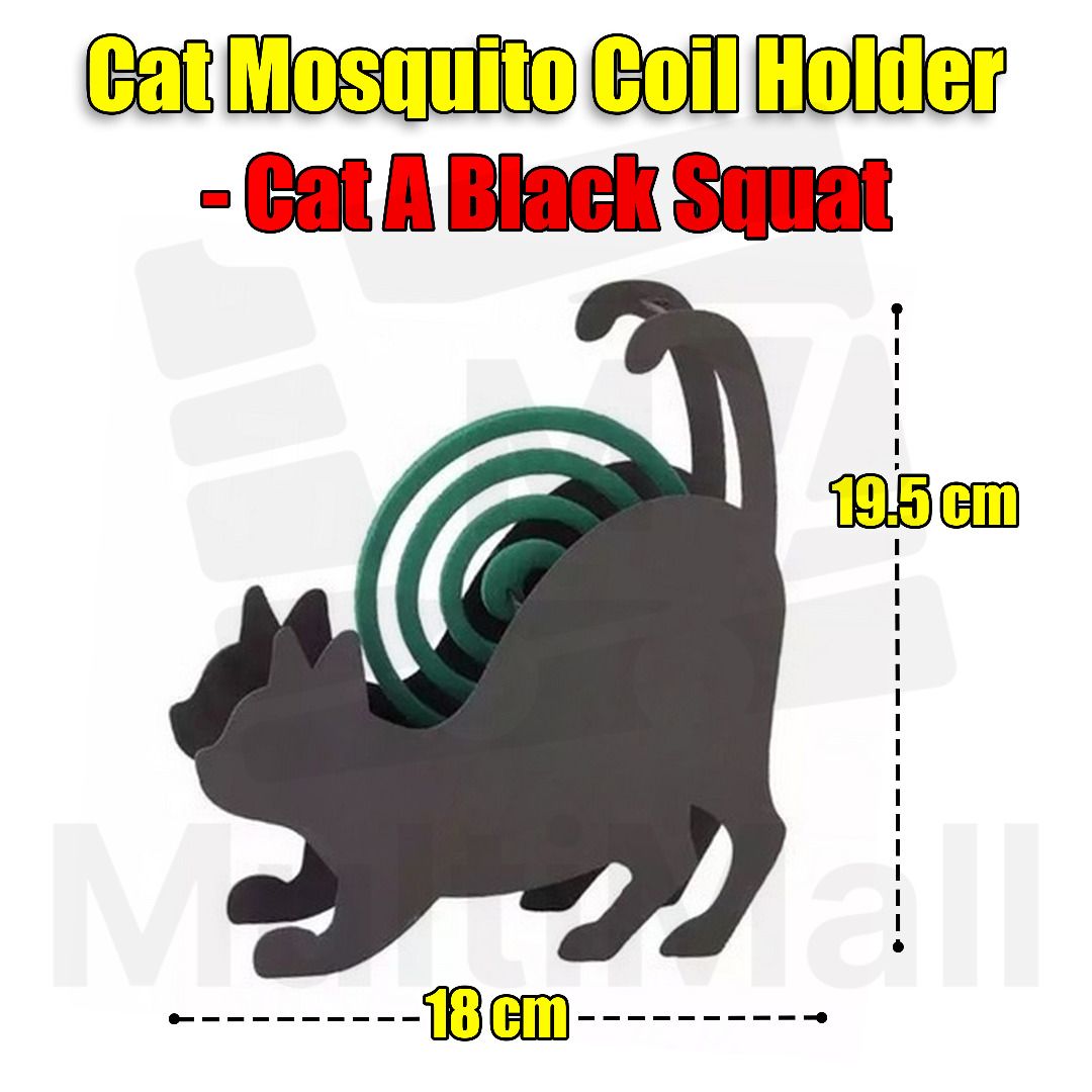 Cat ABlack Squat Cat Mosquito Coil Holder Mosquito Coil Case