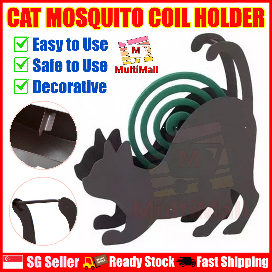 Cat ABlack Squat Cat Mosquito Coil Holder Mosquito Coil Case