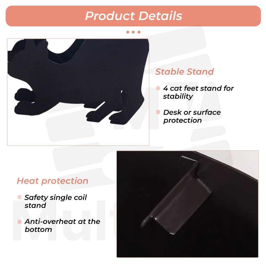 Cat ABlack Squat Cat Mosquito Coil Holder Mosquito Coil Case