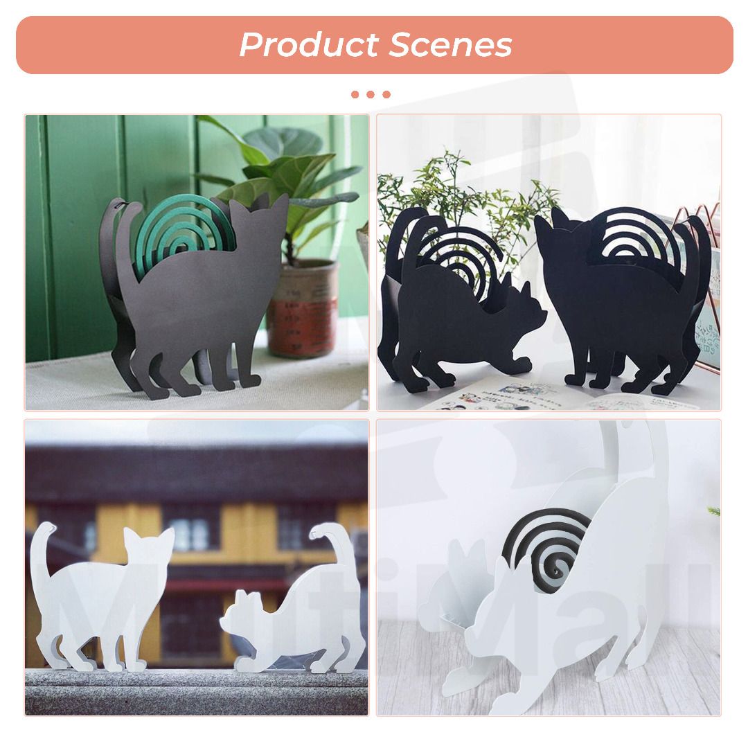 Cat ABlack Squat Cat Mosquito Coil Holder Mosquito Coil Case