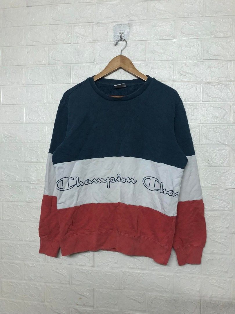 Champion Tri Color Sweatshirt Men s Fashion Coats Jackets and