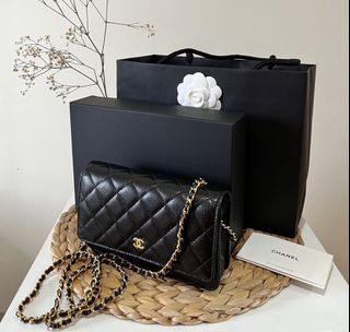 Chanel WOC Black Silver Hdw