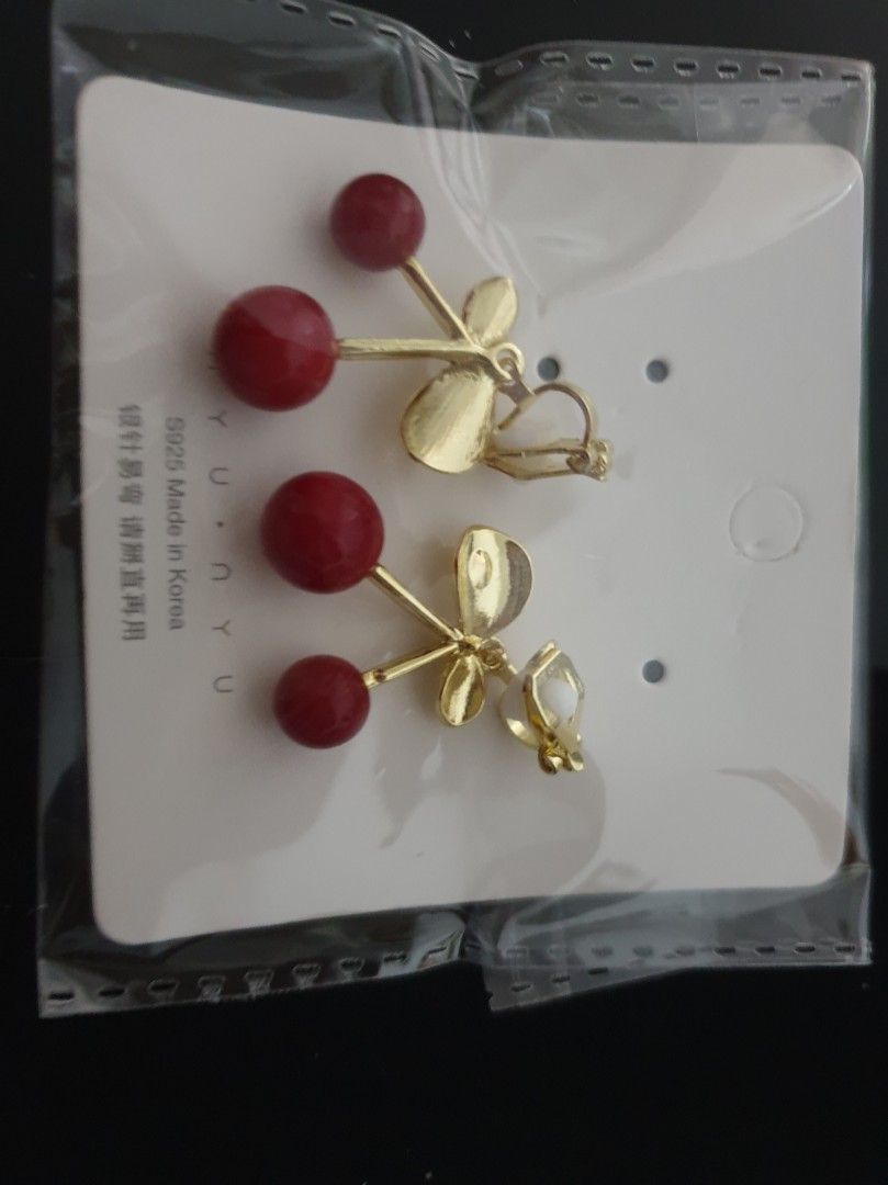 i Cherry Korean Fashion Stylish Earrings Clip on Type Women s