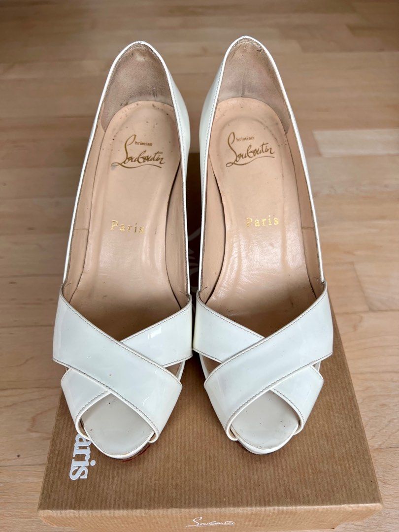 Christian louboutin cream heels new arrivals