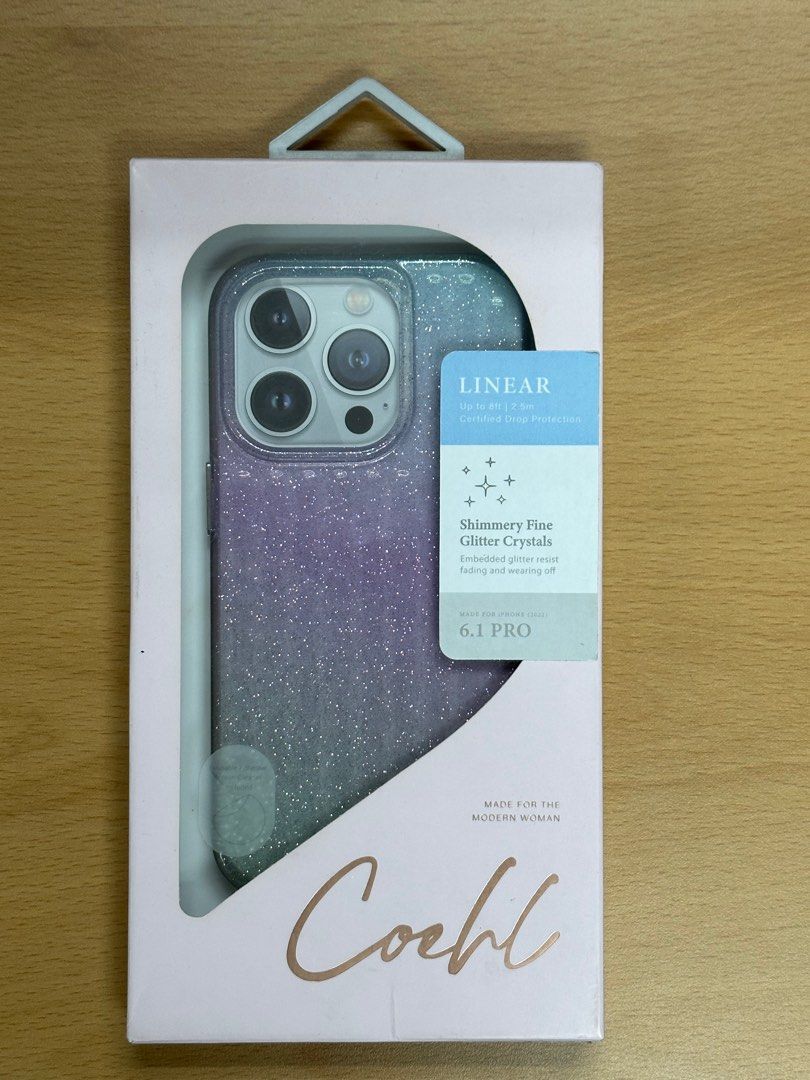 COEHL Linear Case for iPhone 14 Pro (Category: Cases & Sleeves) located in Caloocan City. Submitted by quingmike (Listing ID 1228508212, Image 2). Description: Original price: 1500 NOW: only at 899 Authentic/Original Cellphone Case for iPhone 14 Pro Brand: COEHL 99% Smooth (very lightly used/ like new) Certified drop protection UP TO 8ft/2.5m Embedded glitters/non-fade Trendy and minimalist Perfect fit With FREE Reusable Adhesive Screen Cleaner i