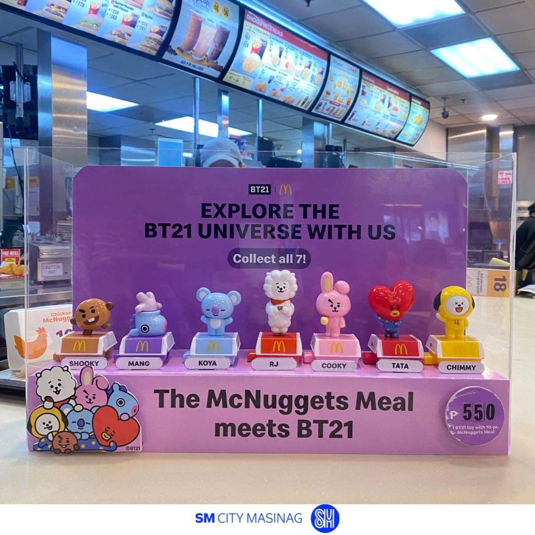 Complete Bt21 McDonald's toys on Carousell