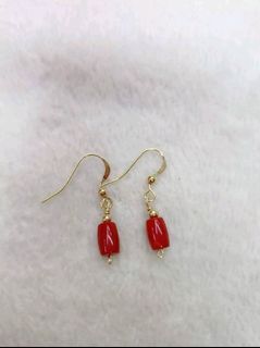 Buy Solid 24k Goldred Coral Earrings24k Gold Coral Dangle Online in  India  Etsy
