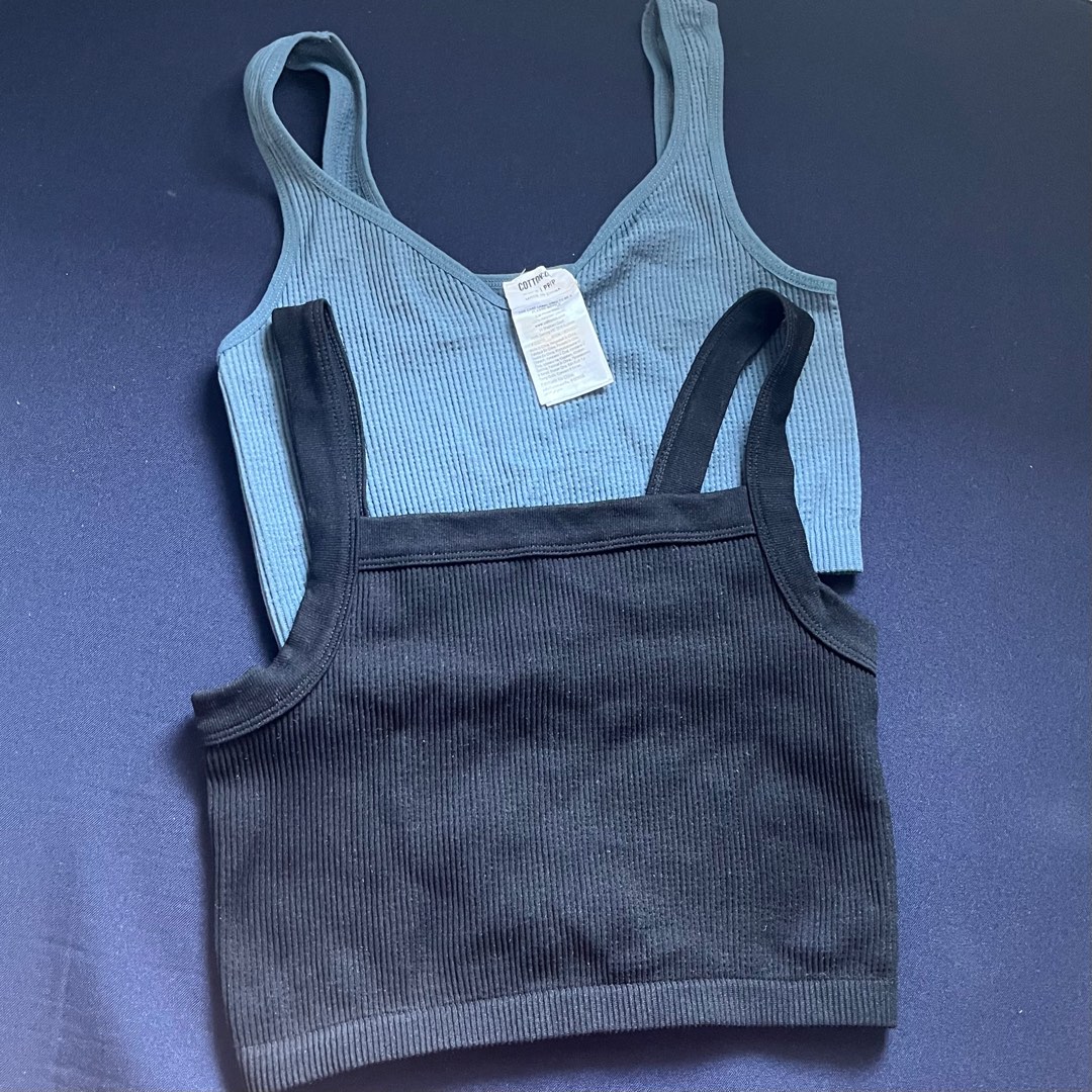 cotton on seamless crop top (nelly straight neck and sibi sweetheart),  Women's Fashion, Tops, Sleeveless on Carousell