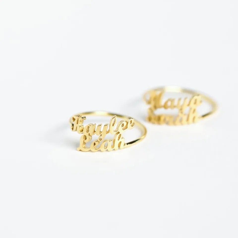 Couple rings personalised friendship rings custom double name