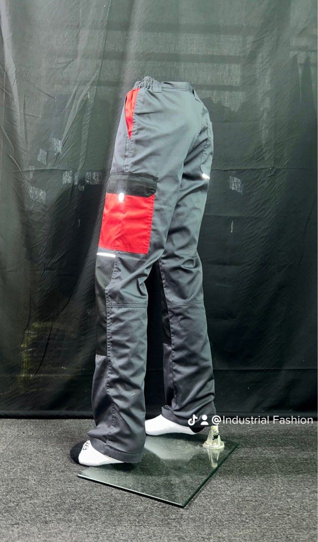 Red utility cheap trousers